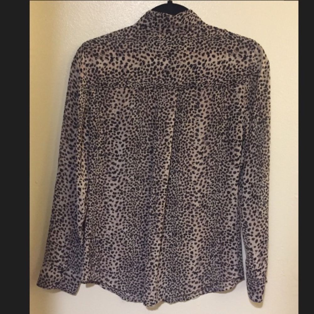 Guess Animal Print Button-Down Blouse - image 4